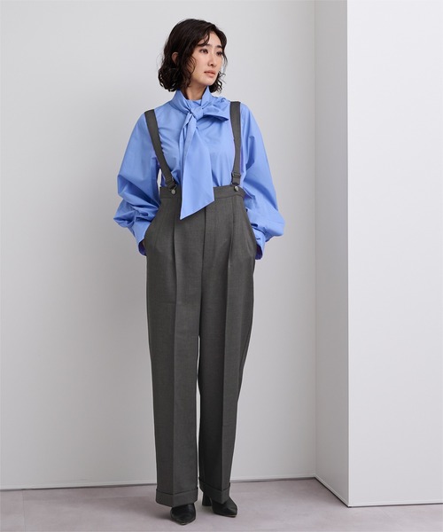 UR'S(ユアーズ)の「センタープレスダブルサロペットパンツ(その他パンツ・レディース・チャコール/ブラック/ストライプ・M/L/S)」の12枚目の写真