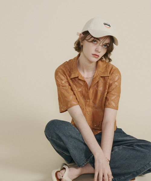 Unitage（ユニテージ）の「ハーフスリーブレースシャツ（シャツ/ブラウス・レディース・ホワイト/ブラック/オレンジ・FREE）」の22枚目の写真