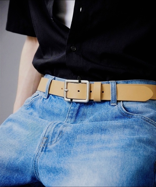 Burner(バーナー)の「【OKUOKU 0909】ベルト シルバーバックルシンプルレザーベルト ユニセックス oku-belt-626295720631-5 U【RBTS】(ベルト・メンズ・ブラック/ベージュ/ブラウン/ブラック系その他2/ブラック系その他/P/O/B/A/K/その他1/N/その他5/I/J/M/その他3/G/H/L/その他2/W/V/U/T/S/F/その他4/Z/その他/E/Y/X/D/R/Q/C・FREE/フリー)」の5枚目の写真