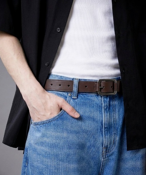 Burner(バーナー)の「【OKUOKU 0909】ベルト シルバーバックルシンプルレザーベルト ユニセックス oku-belt-626295720631-5 U【RBTS】(ベルト・メンズ・ブラック/ベージュ/ブラウン/ブラック系その他2/ブラック系その他/P/O/B/A/K/その他1/N/その他5/I/J/M/その他3/G/H/L/その他2/W/V/U/T/S/F/その他4/Z/その他/E/Y/X/D/R/Q/C・FREE/フリー)」の6枚目の写真