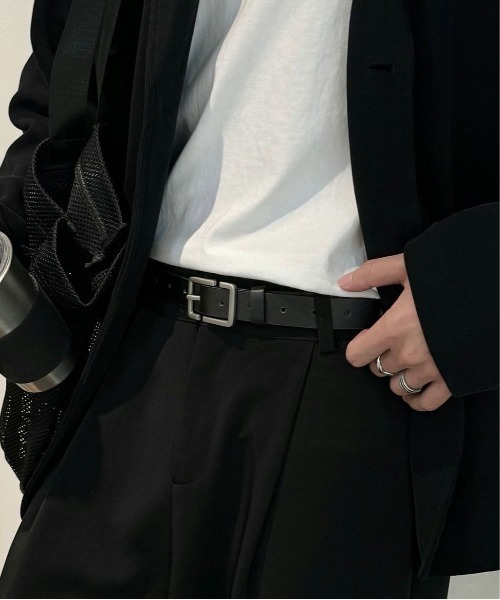 Burner(バーナー)の「【OKUOKU 0909】ベルト シルバーバックルシンプルレザーベルト ユニセックス oku-belt-626295720631-5 U(ベルト・メンズ・ブラック/ベージュ/ブラウン・FREE)」の5枚目の写真