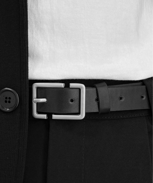 Burner(バーナー)の「【OKUOKU 0909】ベルト シルバーバックルシンプルレザーベルト ユニセックス oku-belt-626295720631-5 U(ベルト・メンズ・ブラック/ベージュ/ブラウン・FREE)」の7枚目の写真