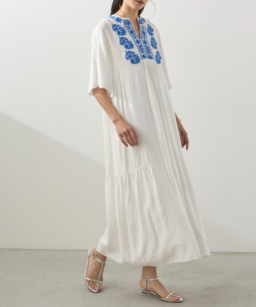 ロングワンピース　ドット（黒×白）kubo san made ロングワンピース ドット（黒×白）kubo san made ドット柄ワンピース