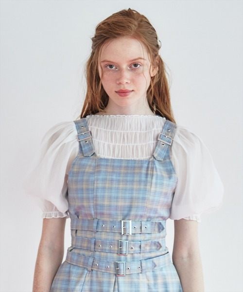 REDYAZEL（レディアゼル）の「シャーリングシアーブラウス（シャツ/ブラウス・レディース・ピンク/ブラック/ホワイト・FREE）」の4枚目の写真