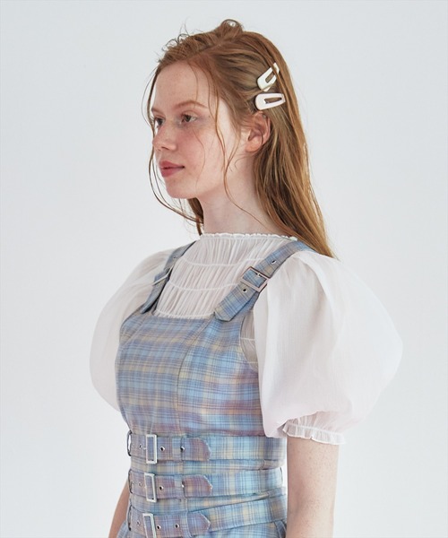 REDYAZEL（レディアゼル）の「シャーリングシアーブラウス（シャツ/ブラウス・レディース・ピンク/ブラック/ホワイト・FREE）」の7枚目の写真