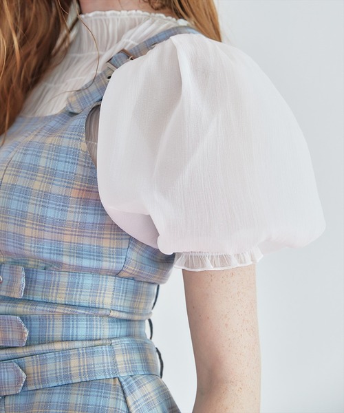 REDYAZEL（レディアゼル）の「シャーリングシアーブラウス（シャツ/ブラウス・レディース・ピンク/ブラック/ホワイト・FREE）」の8枚目の写真