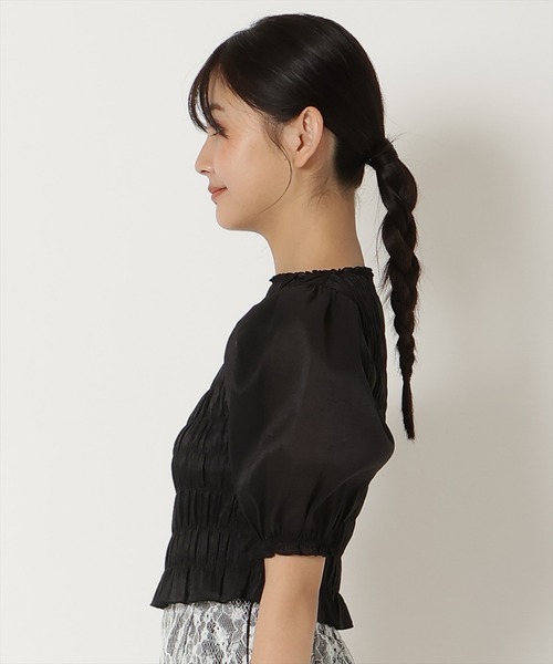 REDYAZEL（レディアゼル）の「シャーリングシアーブラウス（シャツ/ブラウス・レディース・ピンク/ブラック/ホワイト・FREE）」の12枚目の写真