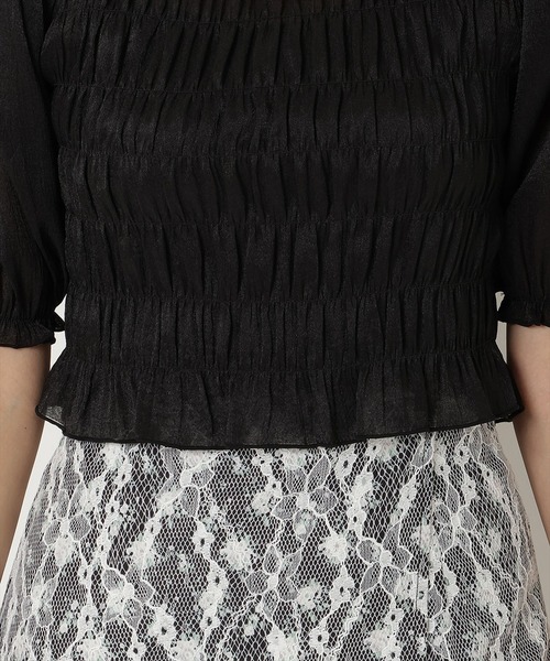 REDYAZEL（レディアゼル）の「シャーリングシアーブラウス（シャツ/ブラウス・レディース・ピンク/ブラック/ホワイト・FREE）」の17枚目の写真