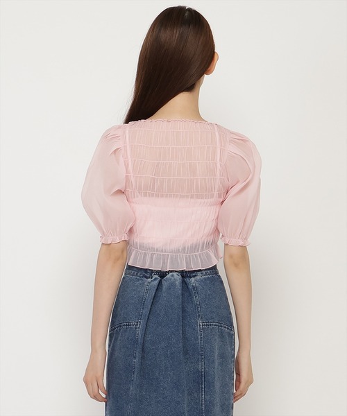 REDYAZEL（レディアゼル）の「シャーリングシアーブラウス（シャツ/ブラウス・レディース・ピンク/ブラック/ホワイト・FREE）」の19枚目の写真