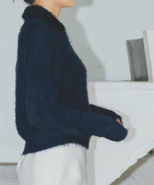 miette(ミエット)の「ポケット付きシャギーニット(ニット/セーター・レディース・ベージュ系その他/ピンク/ネイビー/ブラウン/ブルー/オフホワイト・FREE)」の18枚目の写真