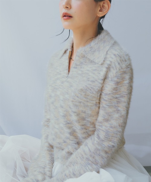 miette(ミエット)の「ポケット付きシャギーニット(ニット/セーター・レディース・ベージュ系その他/ピンク/ネイビー/ブラウン/ブルー/オフホワイト・FREE)」の16枚目の写真