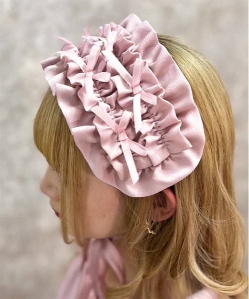 axes femme kawaii（アクシーズファムカワイイ）の「プチリボンヘッドドレス（カチューシャ・レディース・ラベンダー/ピンク/グレー/ホワイト・FREE）」の4枚目の写真