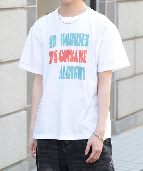 セール】【THE FINAL VIEW】NO WORRIES Vintage message logo print T