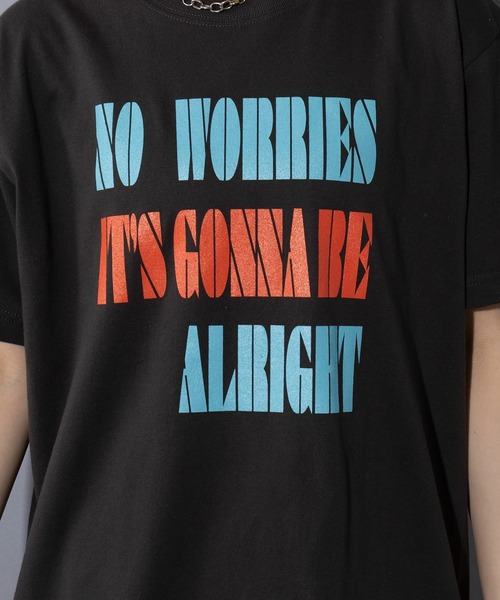 セール】【THE FINAL VIEW】NO WORRIES Vintage message logo print T