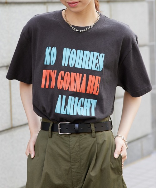 セール】【THE FINAL VIEW】NO WORRIES Vintage message logo print T