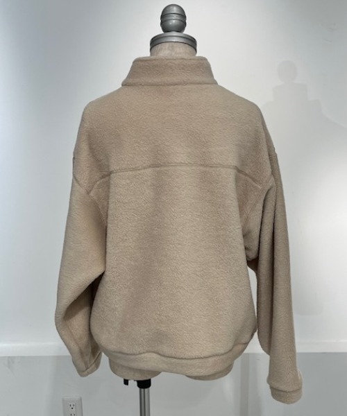 DANTON（ダントン）の「DANTON/ダントン　スタンドカラーカーディガン　W FACE BOA STAND COLLAR CARDIGAN　DT-A0546 WFA（ブルゾン・レディース・クリーム/ブラック・M）」の4枚目の写真