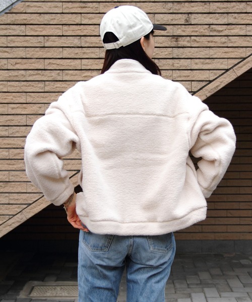 DANTON（ダントン）の「DANTON/ダントン　スタンドカラーカーディガン　W FACE BOA STAND COLLAR CARDIGAN　DT-A0546 WFA（ブルゾン・レディース・クリーム/ブラック・M）」の9枚目の写真