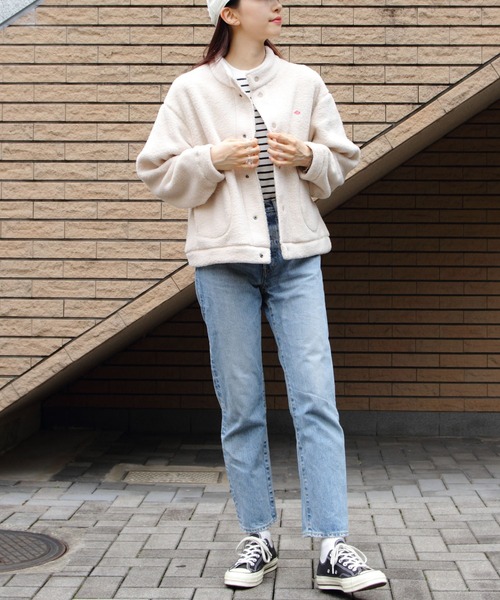 DANTON（ダントン）の「DANTON/ダントン　スタンドカラーカーディガン　W FACE BOA STAND COLLAR CARDIGAN　DT-A0546 WFA（ブルゾン・レディース・クリーム/ブラック・M）」の10枚目の写真