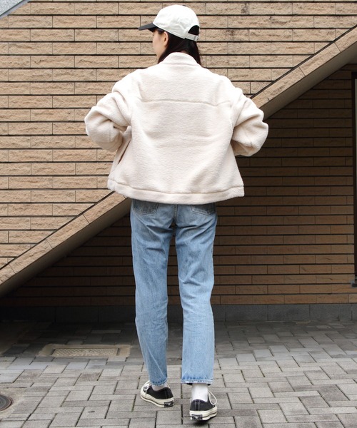 DANTON（ダントン）の「DANTON/ダントン　スタンドカラーカーディガン　W FACE BOA STAND COLLAR CARDIGAN　DT-A0546 WFA（ブルゾン・レディース・クリーム/ブラック・M）」の12枚目の写真