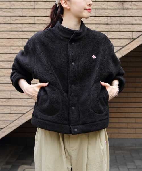 DANTON（ダントン）の「DANTON/ダントン　スタンドカラーカーディガン　W FACE BOA STAND COLLAR CARDIGAN　DT-A0546 WFA（ブルゾン・レディース・クリーム/ブラック・M）」の6枚目の写真