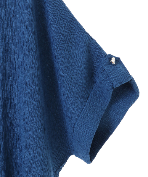 SOFFITTO（ソフィット）の「シャーリングアソートバックフレアプルオーバー(取り扱い店舗限定)（Tシャツ/カットソー・レディース・チェック/ブラック/オフホワイト/ブルー・FREE）」の7枚目の写真