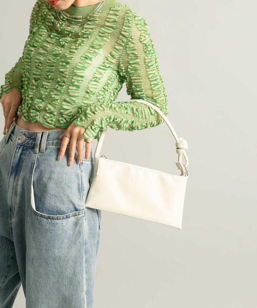 KBF（ケイビーエフ）の「ハンドルデザインショルダーBAG（ショルダーバッグ・レディース・アイボリー/ベージュ/ライトブルー・ONE）」の6枚目の写真