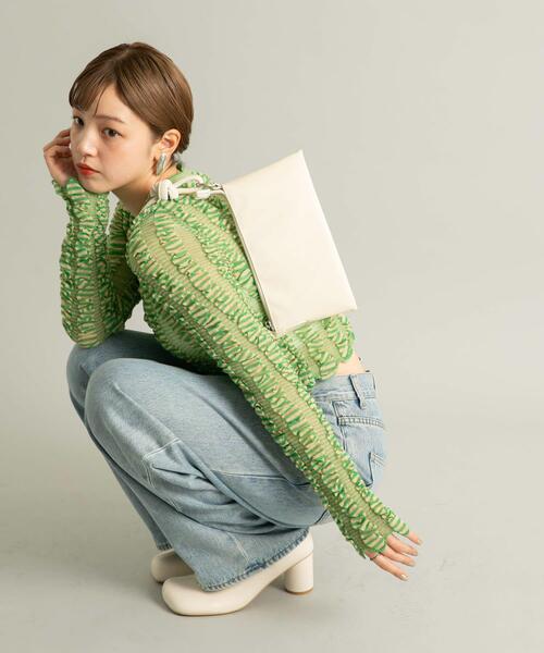 KBF（ケイビーエフ）の「ハンドルデザインショルダーBAG（ショルダーバッグ・レディース・アイボリー/ベージュ/ライトブルー・ONE）」の7枚目の写真