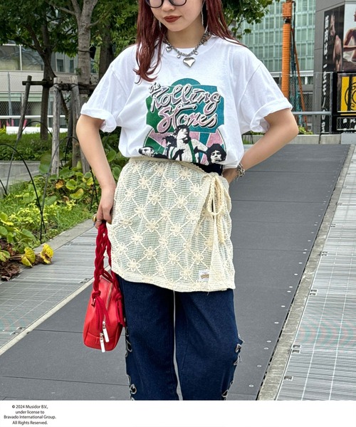 HELLO.SANFRANCISCO(ハローサンフランシスコ)の「【HELLO.SANFRANCISCO/ハローサンフランシスコ】フラワー刺繍レース巻きスカート(スカート・レディース・アイボリー・ONE SIZE)」の1枚目の写真