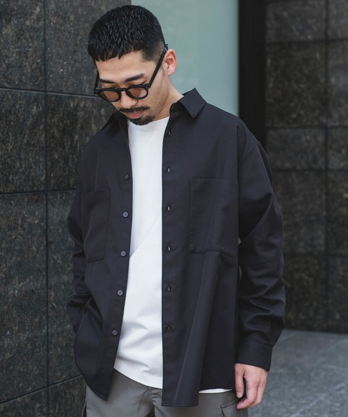 URBAN RESEARCH DOORS（アーバンリサーチドアーズ）の「『吸水速乾』セオアルファウールライクレギュラーカラーシャツ（シャツ/ブラウス・メンズ・グレー/ダークブラウン・MEDIUM/LARGE）」の6枚目の写真