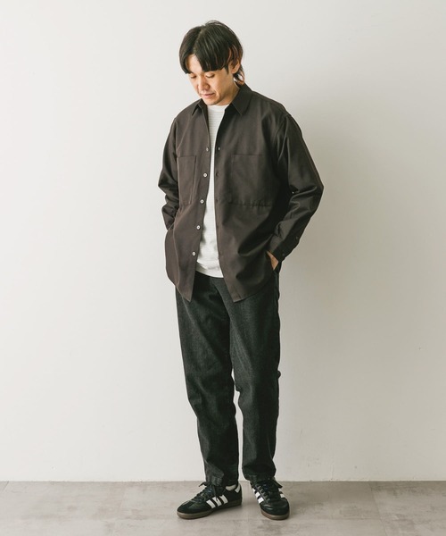 URBAN RESEARCH DOORS（アーバンリサーチドアーズ）の「『吸水速乾』セオアルファウールライクレギュラーカラーシャツ（シャツ/ブラウス・メンズ・グレー/ダークブラウン・MEDIUM/LARGE）」の22枚目の写真