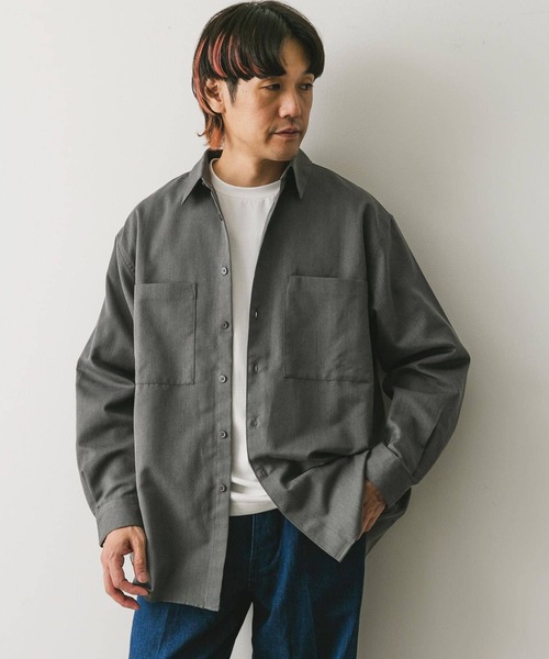 URBAN RESEARCH DOORS（アーバンリサーチドアーズ）の「『吸水速乾』セオアルファウールライクレギュラーカラーシャツ（シャツ/ブラウス・メンズ・グレー/ダークブラウン・MEDIUM/LARGE）」の20枚目の写真