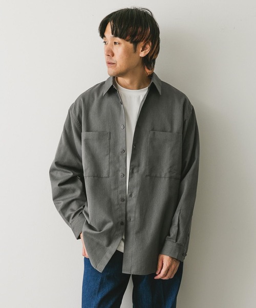URBAN RESEARCH DOORS（アーバンリサーチドアーズ）の「『吸水速乾』セオアルファウールライクレギュラーカラーシャツ（シャツ/ブラウス・メンズ・グレー/ダークブラウン・MEDIUM/LARGE）」の19枚目の写真