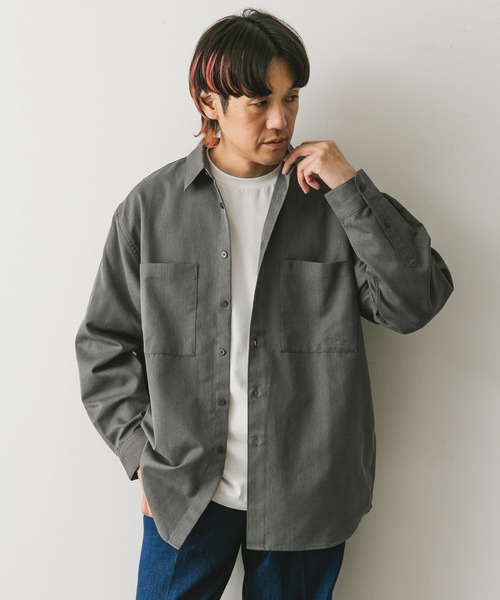 URBAN RESEARCH DOORS（アーバンリサーチドアーズ）の「『吸水速乾』セオアルファウールライクレギュラーカラーシャツ（シャツ/ブラウス・メンズ・グレー/ダークブラウン・MEDIUM/LARGE）」の18枚目の写真
