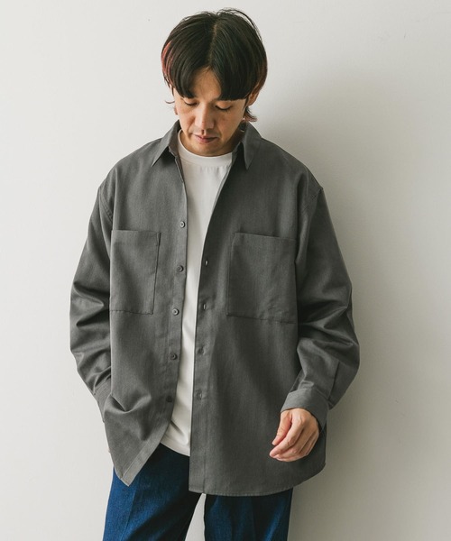 URBAN RESEARCH DOORS（アーバンリサーチドアーズ）の「『吸水速乾』セオアルファウールライクレギュラーカラーシャツ（シャツ/ブラウス・メンズ・グレー/ダークブラウン・MEDIUM/LARGE）」の17枚目の写真