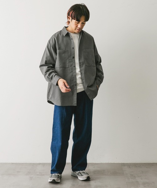 URBAN RESEARCH DOORS（アーバンリサーチドアーズ）の「『吸水速乾』セオアルファウールライクレギュラーカラーシャツ（シャツ/ブラウス・メンズ・グレー/ダークブラウン・MEDIUM/LARGE）」の15枚目の写真