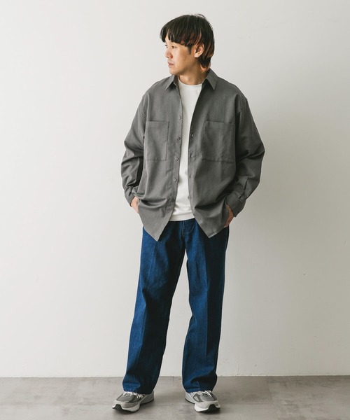 URBAN RESEARCH DOORS（アーバンリサーチドアーズ）の「『吸水速乾』セオアルファウールライクレギュラーカラーシャツ（シャツ/ブラウス・メンズ・グレー/ダークブラウン・MEDIUM/LARGE）」の14枚目の写真