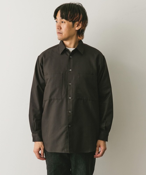 URBAN RESEARCH DOORS（アーバンリサーチドアーズ）の「『吸水速乾』セオアルファウールライクレギュラーカラーシャツ（シャツ/ブラウス・メンズ・グレー/ダークブラウン・MEDIUM/LARGE）」の10枚目の写真