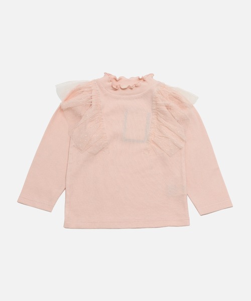 JAM & LINK（ジャムアンドリンク）の「肩チュールリブカットソー（Tシャツ/カットソー・キッズ・ピンク/ブラック/クリーム・100cm/110cm/120cm/130cm/140cm/150cm/160cm）」の4枚目の写真