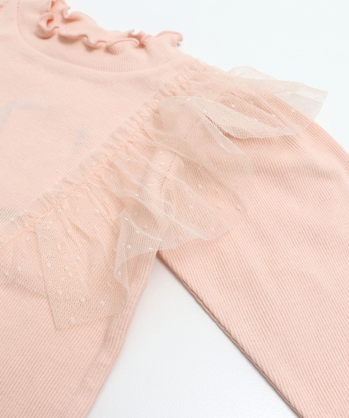 JAM & LINK（ジャムアンドリンク）の「肩チュールリブカットソー（Tシャツ/カットソー・キッズ・ピンク/ブラック/クリーム・100cm/110cm/120cm/130cm/140cm/150cm/160cm）」の7枚目の写真