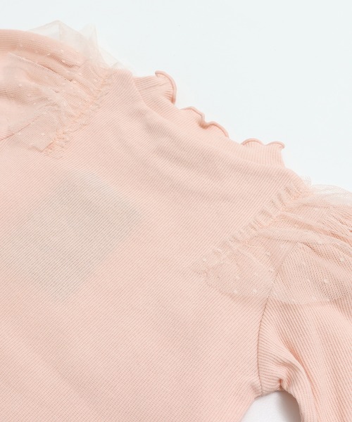 JAM & LINK（ジャムアンドリンク）の「肩チュールリブカットソー（Tシャツ/カットソー・キッズ・ピンク/ブラック/クリーム・100cm/110cm/120cm/130cm/140cm/150cm/160cm）」の8枚目の写真