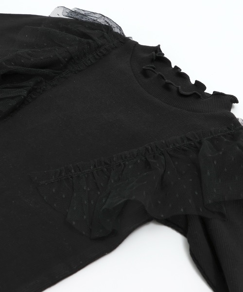 JAM & LINK（ジャムアンドリンク）の「肩チュールリブカットソー（Tシャツ/カットソー・キッズ・ピンク/ブラック/クリーム・100cm/110cm/120cm/130cm/140cm/150cm/160cm）」の14枚目の写真