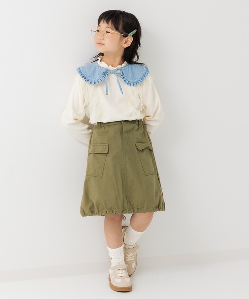 JAM & LINK（ジャムアンドリンク）の「肩チュールリブカットソー（Tシャツ/カットソー・キッズ・ピンク/ブラック/クリーム・100cm/110cm/120cm/130cm/140cm/150cm/160cm）」の18枚目の写真