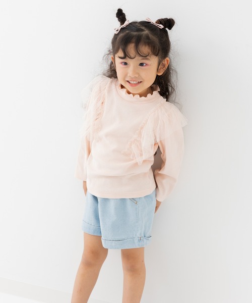 JAM & LINK（ジャムアンドリンク）の「肩チュールリブカットソー（Tシャツ/カットソー・キッズ・ピンク/ブラック/クリーム・100cm/110cm/120cm/130cm/140cm/150cm/160cm）」の20枚目の写真