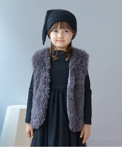 Lycee mine（リセマイン）の「【ふわふわやわらか】ファーベスト（ベスト・キッズ・アイボリー/ピンク/ベージュ/チャコール・MEDIUM/LARGE）」の2枚目の写真