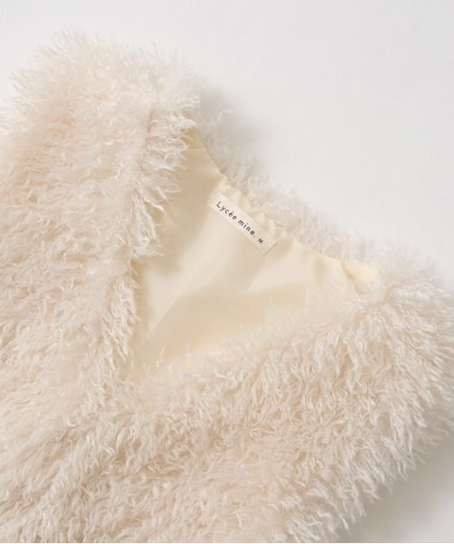 Lycee mine（リセマイン）の「【ふわふわやわらか】ファーベスト（ベスト・キッズ・アイボリー/ピンク/ベージュ/チャコール・MEDIUM/LARGE）」の8枚目の写真