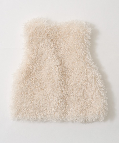 Lycee mine（リセマイン）の「【ふわふわやわらか】ファーベスト（ベスト・キッズ・アイボリー/ピンク/ベージュ/チャコール・MEDIUM/LARGE）」の22枚目の写真