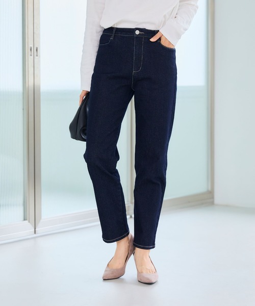 CROSS FUNCTION（クロスファンクション）の「《ストレッチ》ウルトラストレッチストレートデニムパンツ【CF/クロスファンクション】（デニムパンツ・レディース・ブラック/インディゴブルー/ネイビー・S/M/L/LL）」の10枚目の写真