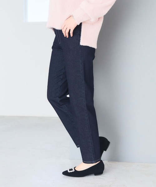 CROSS FUNCTION（クロスファンクション）の「《ストレッチ》ウルトラストレッチストレートデニムパンツ【CF/クロスファンクション】（デニムパンツ・レディース・ブラック/インディゴブルー/ネイビー・S/M/L/LL）」の5枚目の写真