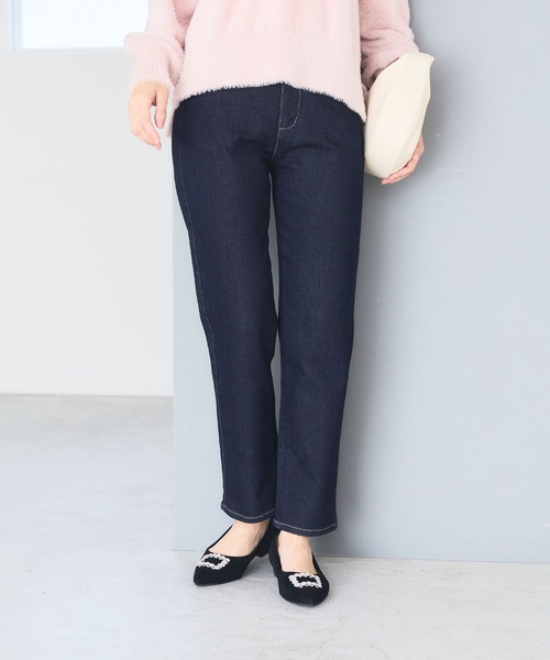 CROSS FUNCTION（クロスファンクション）の「《ストレッチ》ウルトラストレッチストレートデニムパンツ【CF/クロスファンクション】（デニムパンツ・レディース・ブラック/インディゴブルー/ネイビー・S/M/L/LL）」の4枚目の写真