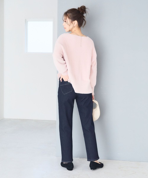 CROSS FUNCTION（クロスファンクション）の「《ストレッチ》ウルトラストレッチストレートデニムパンツ【CF/クロスファンクション】（デニムパンツ・レディース・ブラック/インディゴブルー/ネイビー・S/M/L/LL）」の9枚目の写真